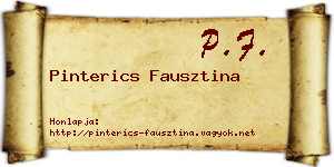 Pinterics Fausztina névjegykártya